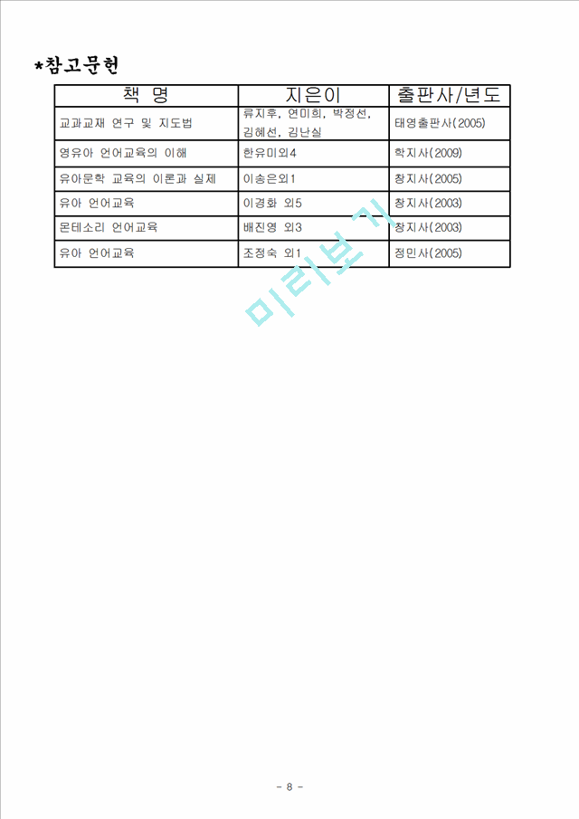 [사회과학] 유치원과친구 3세에서 5세 활동 조직망과 언어교구계획안[유아 교과 교재 및 연구].hwp